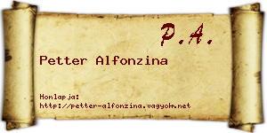 Petter Alfonzina névjegykártya